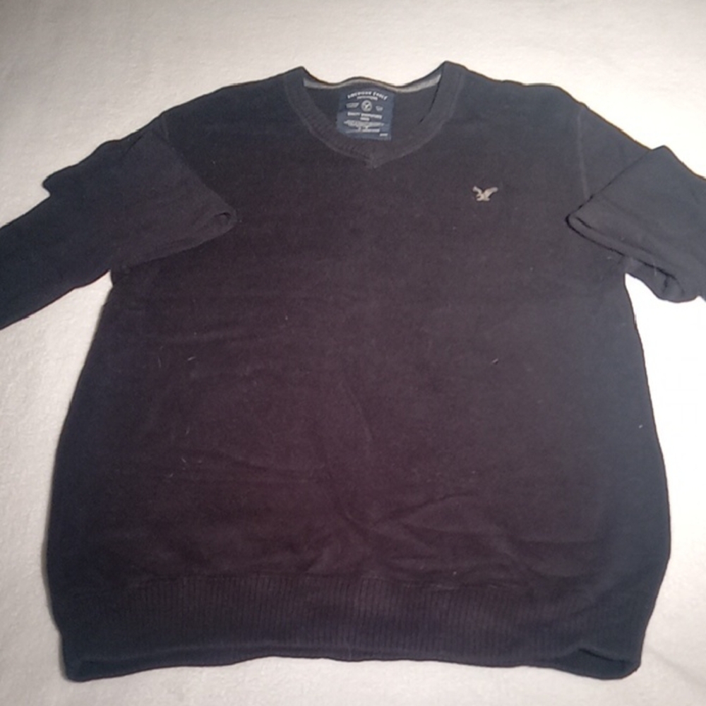 American Eagle Outfitters Black V-Neck Sweater